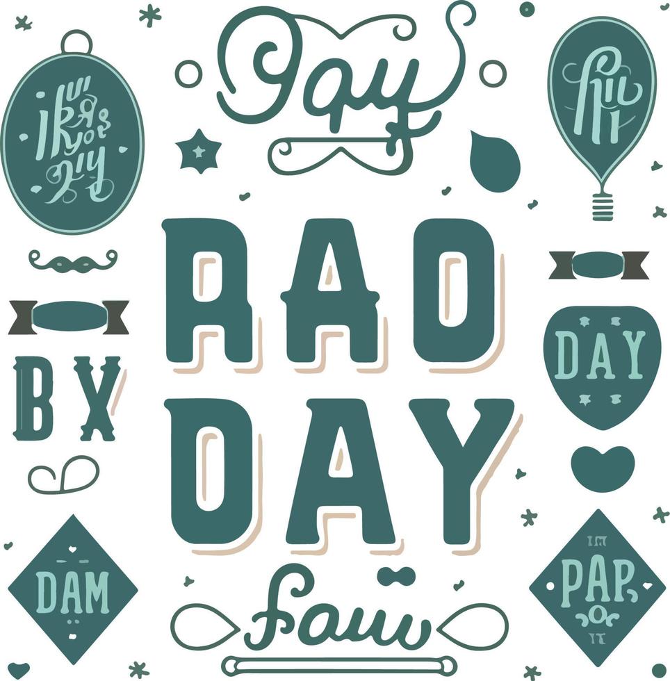 viraltrend Happy fathers day set Vector typography