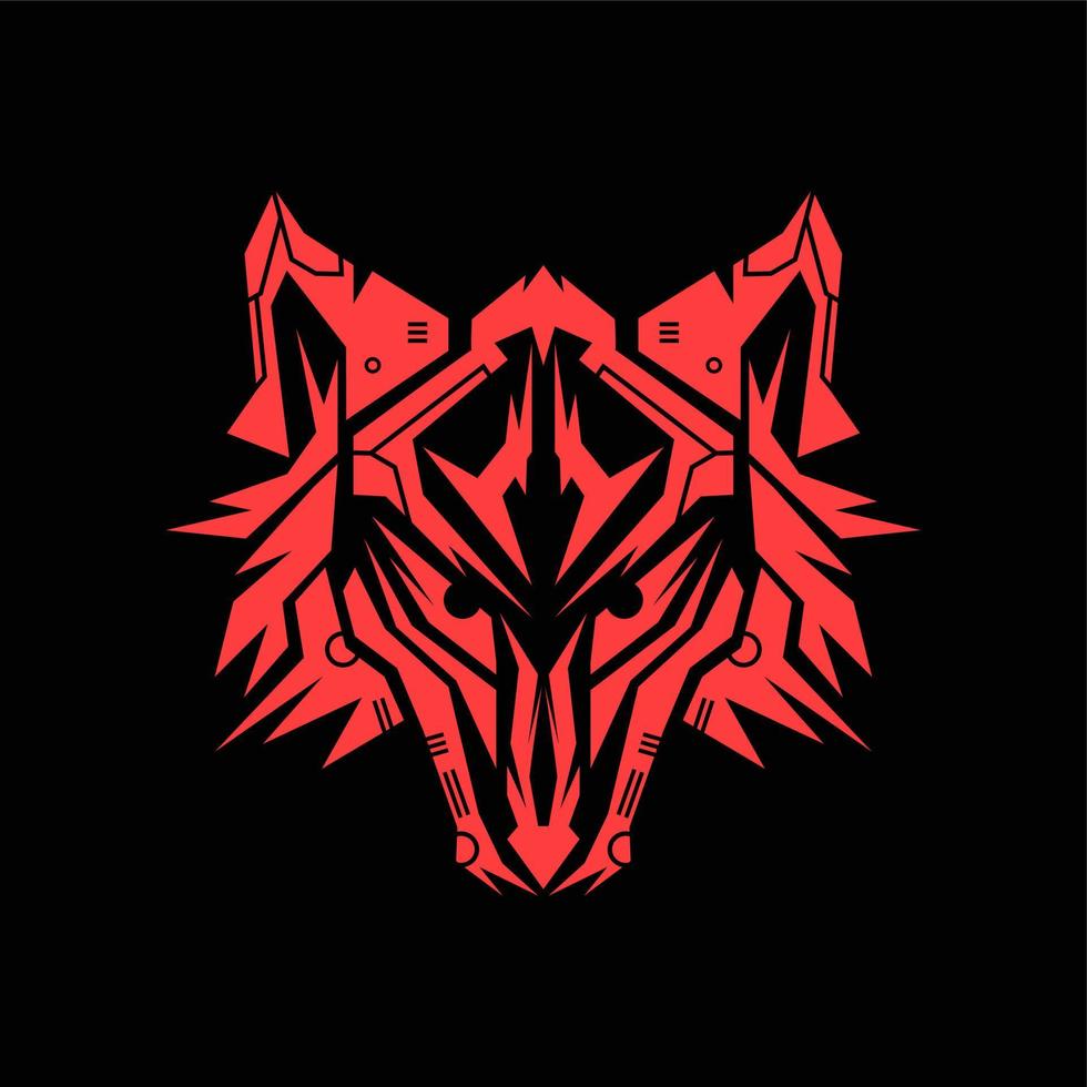 Wolf head illustration artwork tattoo vector element futuristic, tribal, clip art, warrior, t shirt design printable
