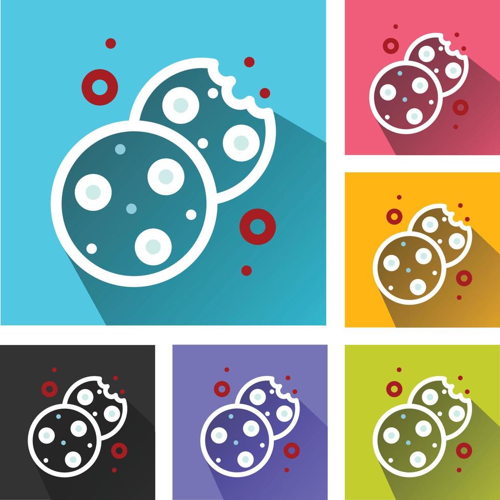 chocolate chip Galleta icono, chocochip galletas icono, galletas galletas, choco-chip galletas logo, chocochip galletas icono vector íconos conjunto