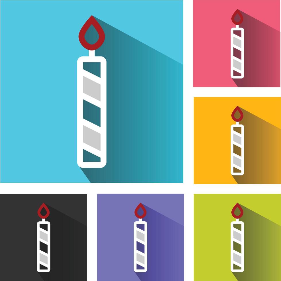 Modern Christmas candle icon, christmas icons gift, Lit candle, candlestick, wax Candle logo, Candle vector icons set