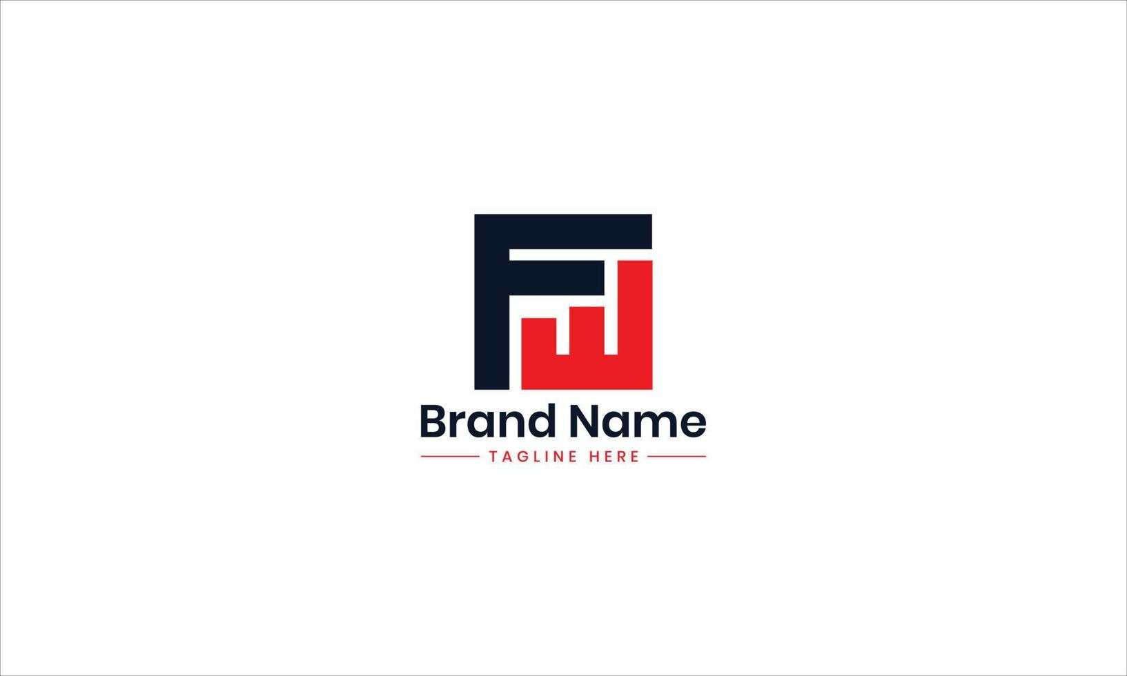 FW F W letter logo design. Initial letter WF rectangle uppercase monogram logo red and blue. FW logo, W F design. FW, W F Pro Vector