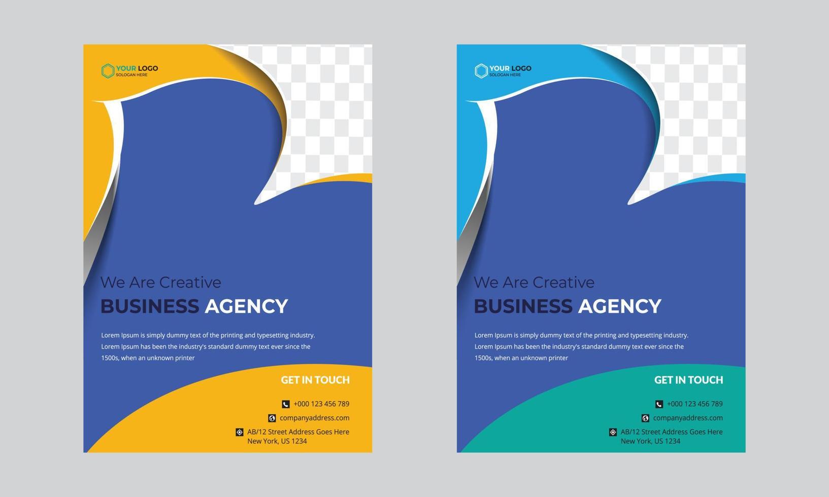 plantilla de volante de agencia de marketing digital moderna, fondo de póster de plantilla de folleto para diseño de negocios. vector