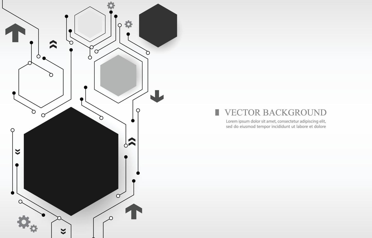 White technology vector background.computer network.geometric hexagon shape.connection concept.