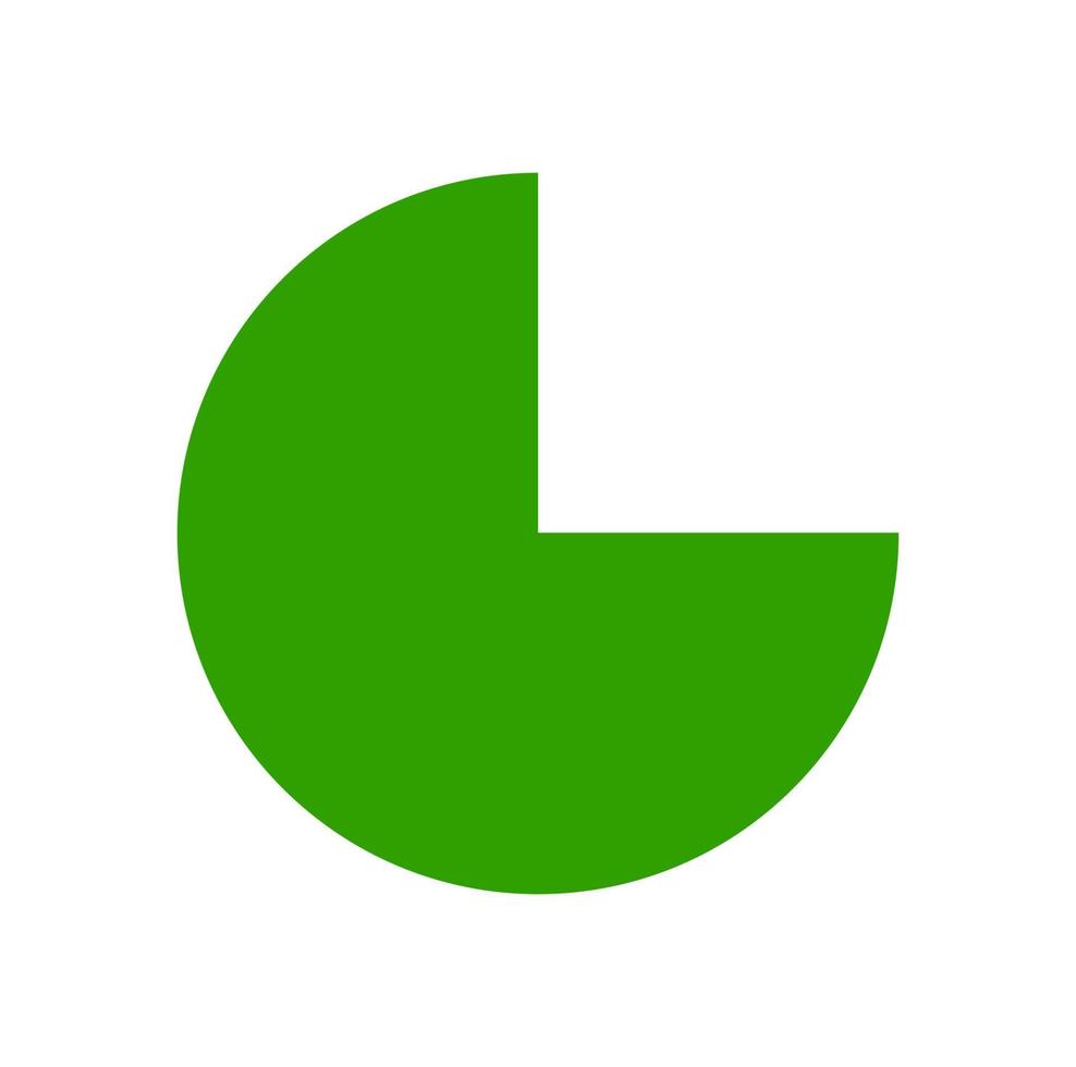 A Green Three fourth Circle Vector Icon Green Circle s 3 Ports a-green-three-fourth-circle-vector-icon-green-circle-s-3-ports