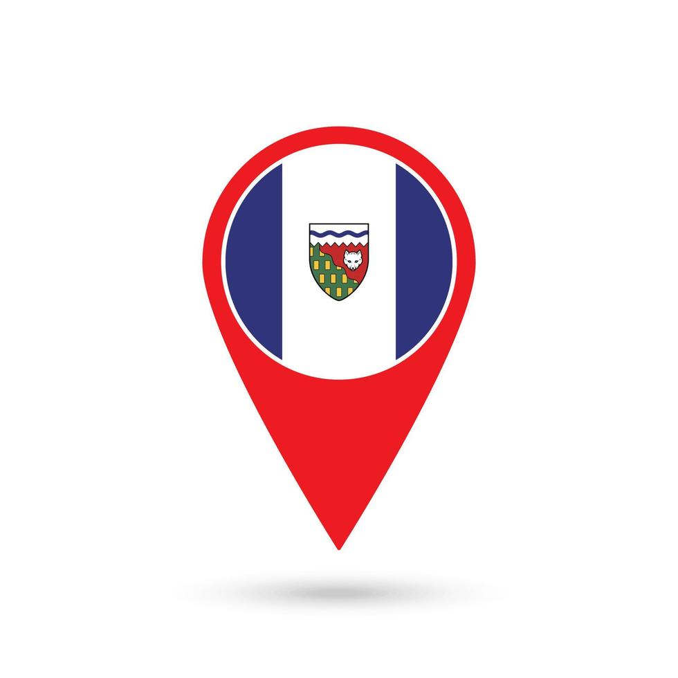 Map pointer with province Northwest Territories. Vector illustration.