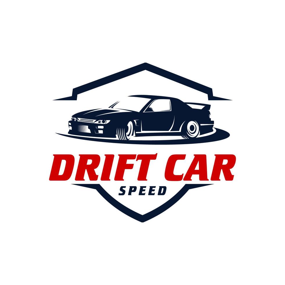 drift car logo design, drift racing illustration vector