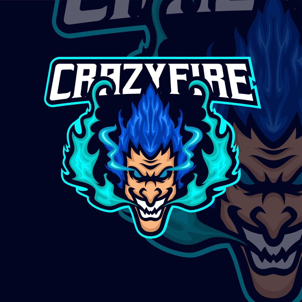 Crazyfire masscot logo illustration premium vector