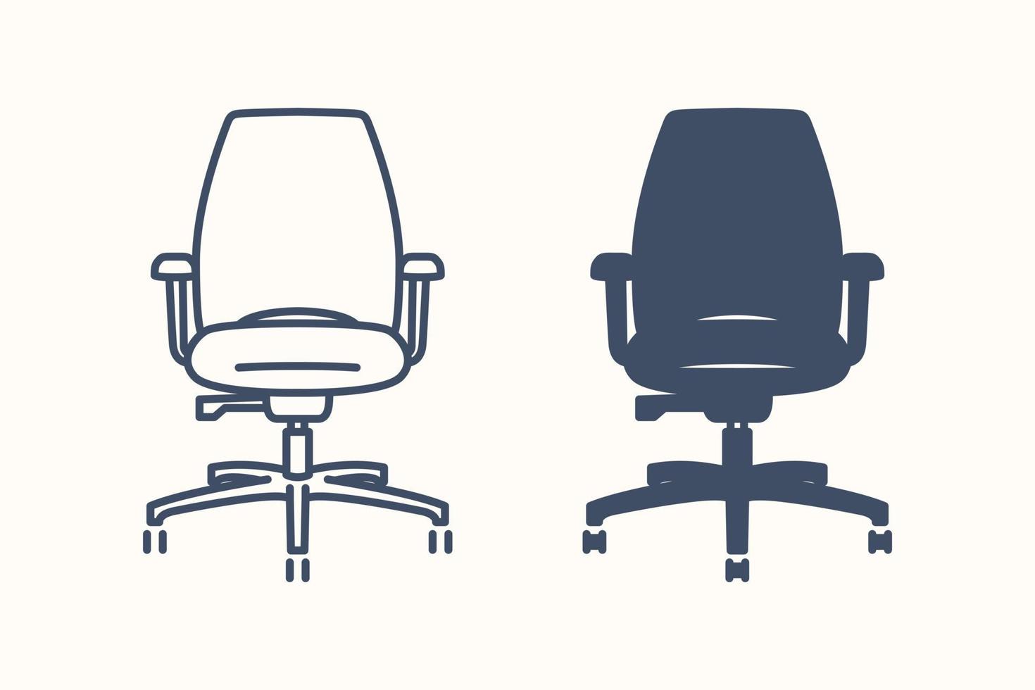 Executive office chair icon. Linear icon and glyphicon. Business equipment. Armchair. Vector isolated illustrations