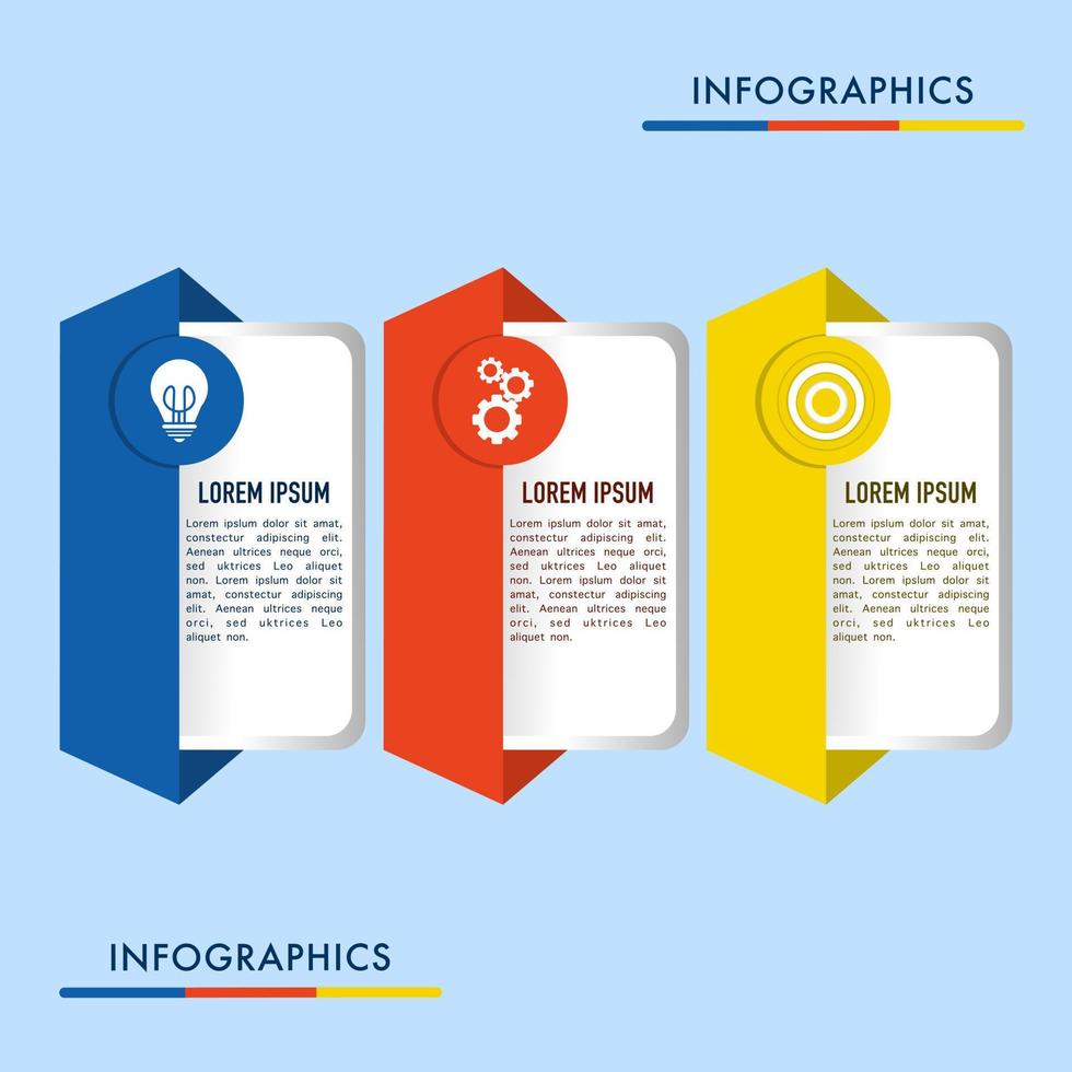 Vector infographic design template with 3 options or steps, sections, segments. Business concept. marketing infographic vector illustration