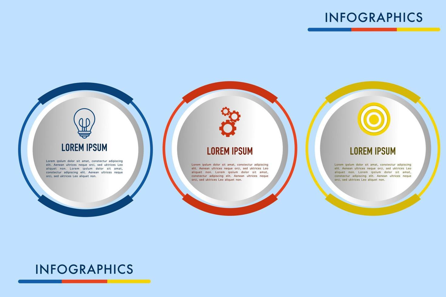 Vector infographic design template with 3 options or steps, sections, segments. Business concept. marketing infographic vector illustration