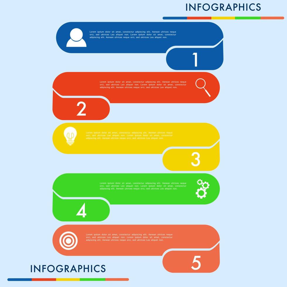 Infographic business process steps with 5 options business data visualization with icons, Can be used as chart, workflow layout, diagram, data visualization, minimalistic web banner. vector