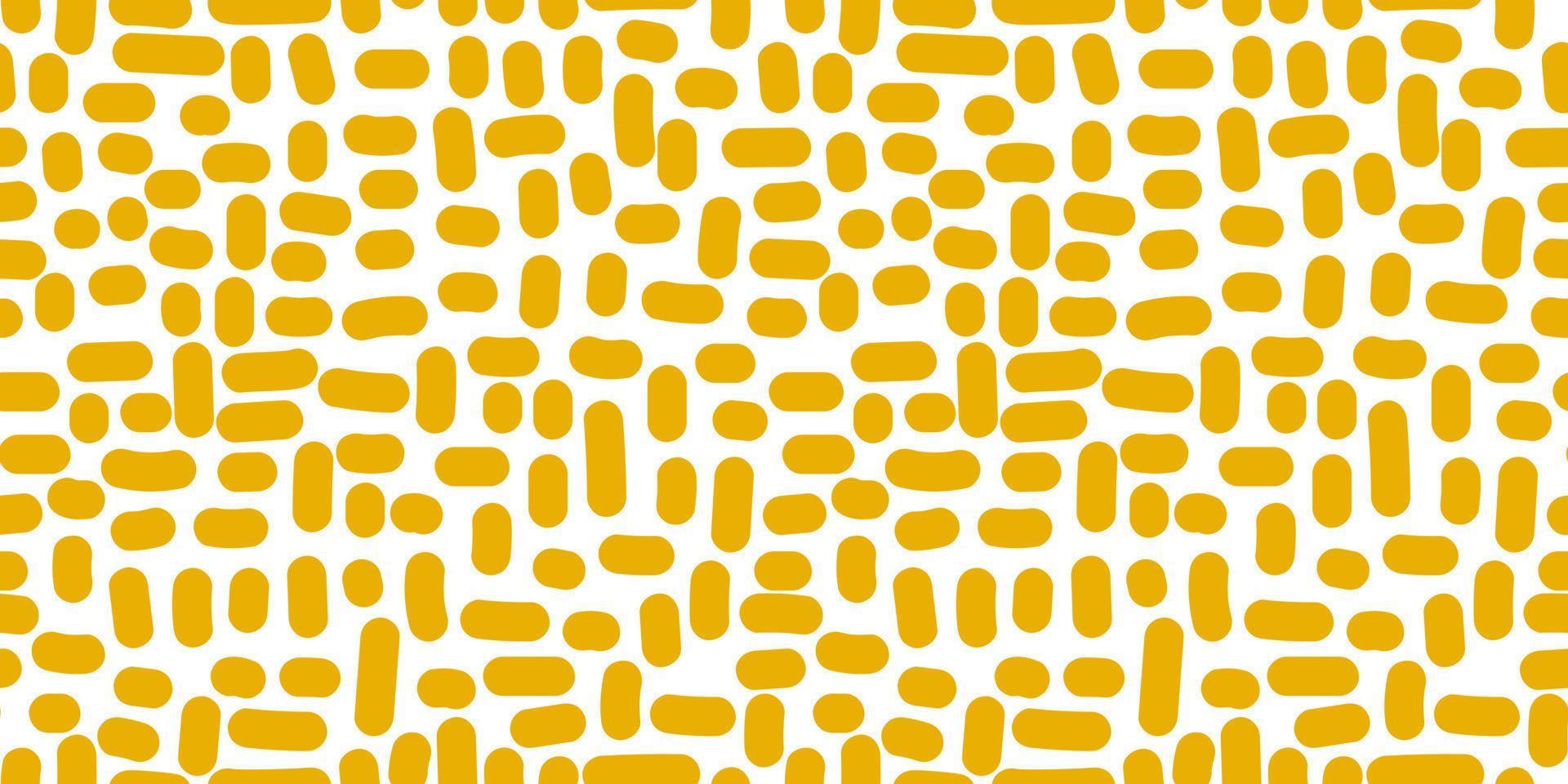 Seamless pattern with yellow polka dots on white background. vector