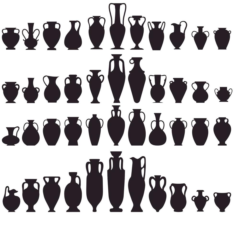 Amphora icon vector set. Jug illustration sign collection. pottery symbol or logo.
