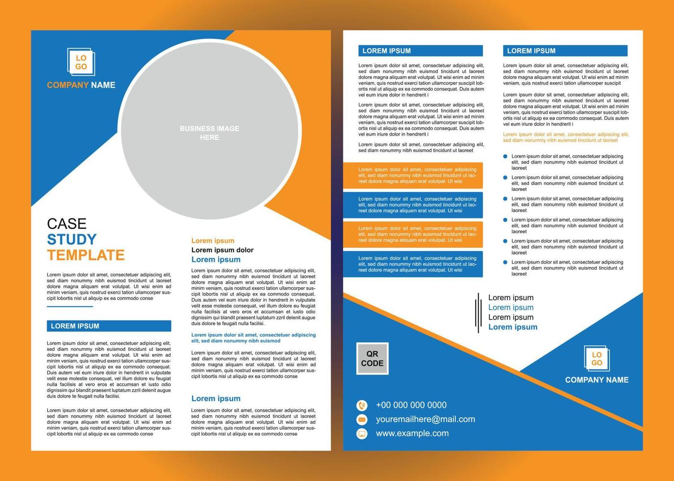 Professional Case Study Template for Business vector