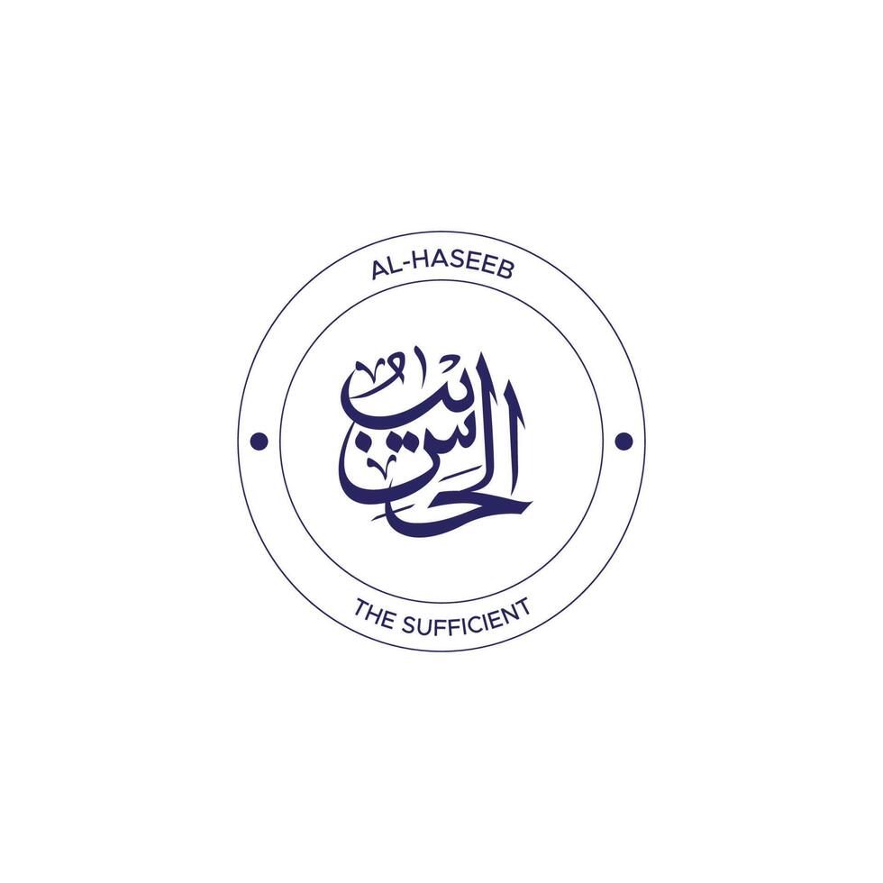 Allah's Name with meaning in Arabic Calligraphy Style vector