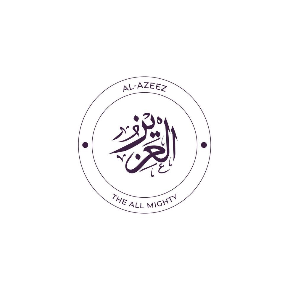 Allah's Name with meaning in Arabic Calligraphy Style vector