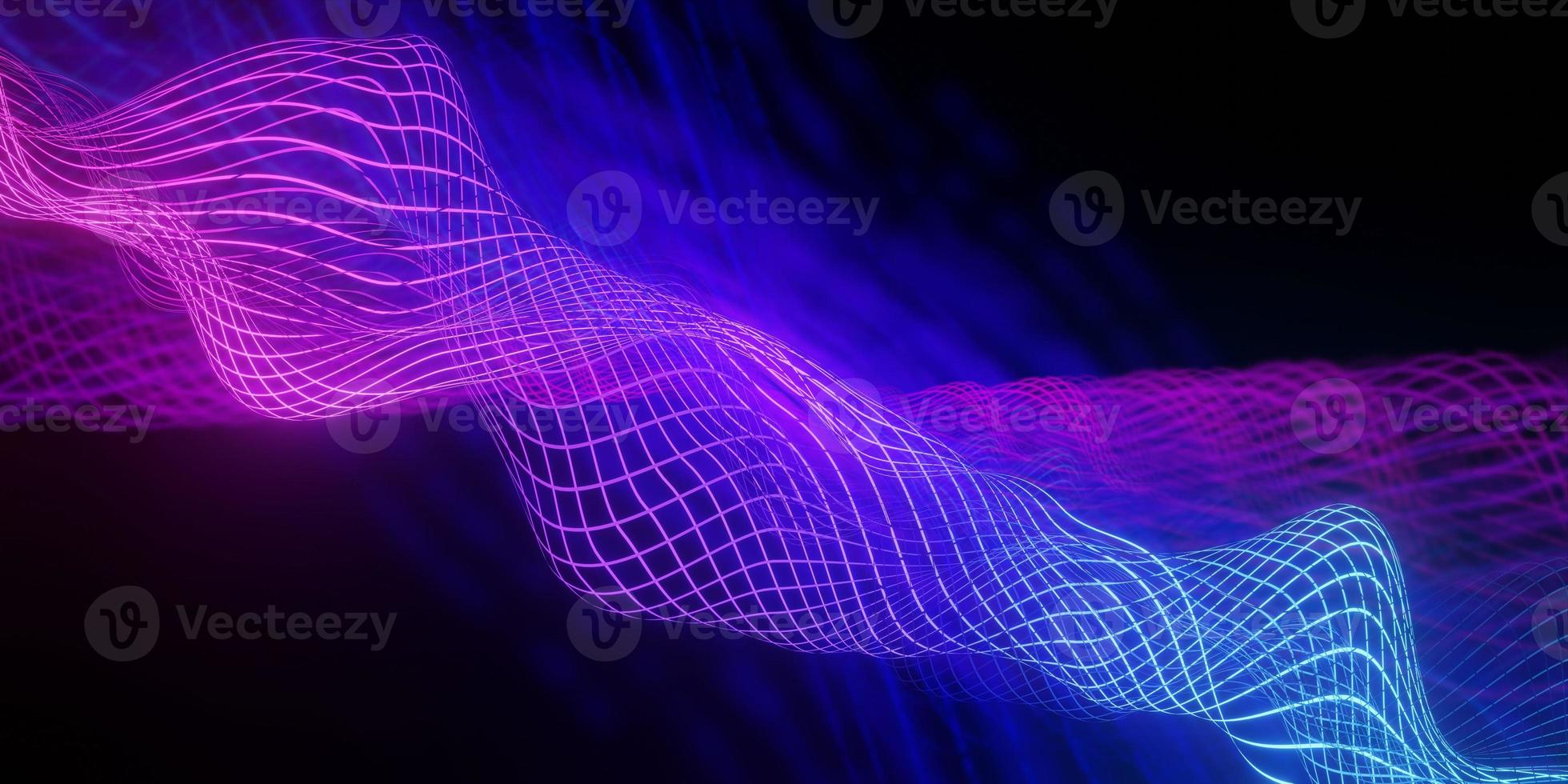 3d render,abstract wave technology background with colorful  light . colorful fantastic background with curvy shape glowing . photo