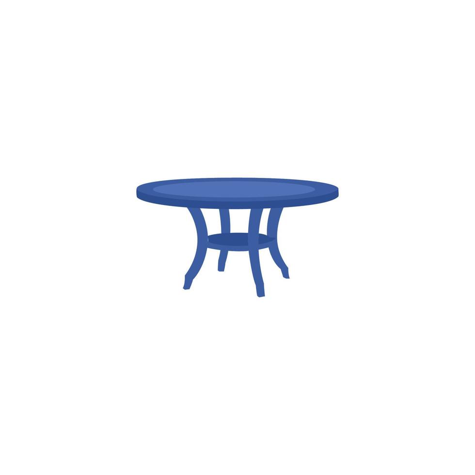 A blue table with a round top that says'blue'on it vector