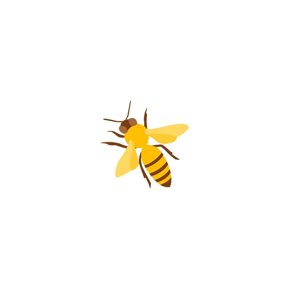 A bee with a yellow stripe on its body vector