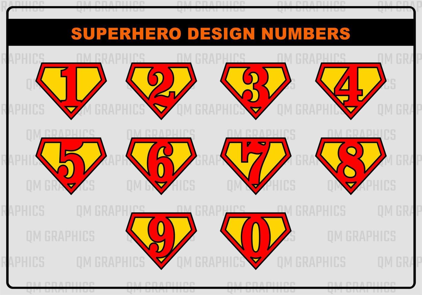 SUPERHERO NUMBER DESIGN vector