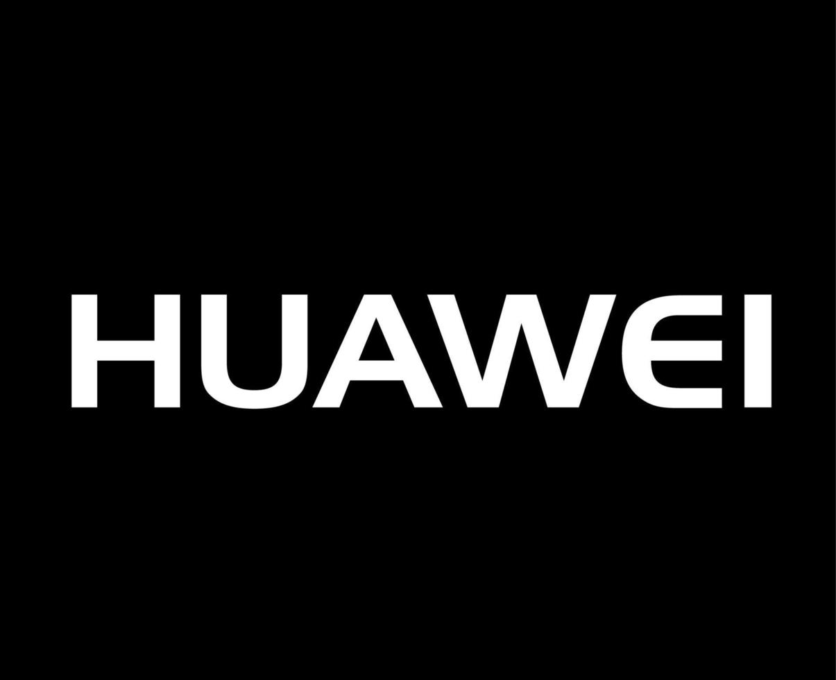 Huawei Brand Logo Phone Symbol Name White Design China Mobile Vector Illustration With Black Background