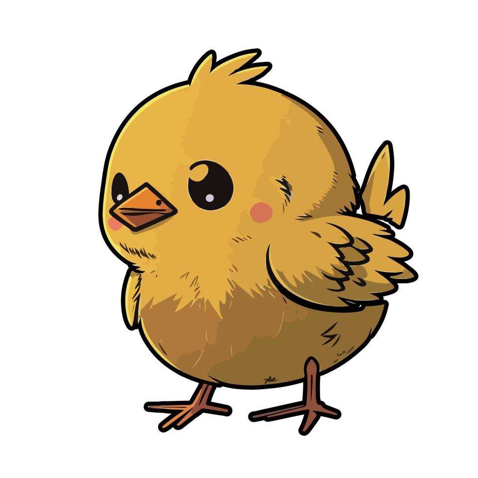 cute chick cartoon style vector