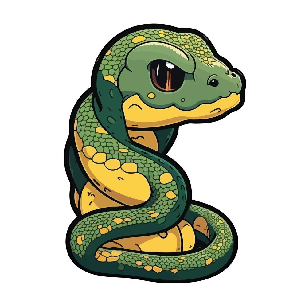 cute anaconda cartoon style vector