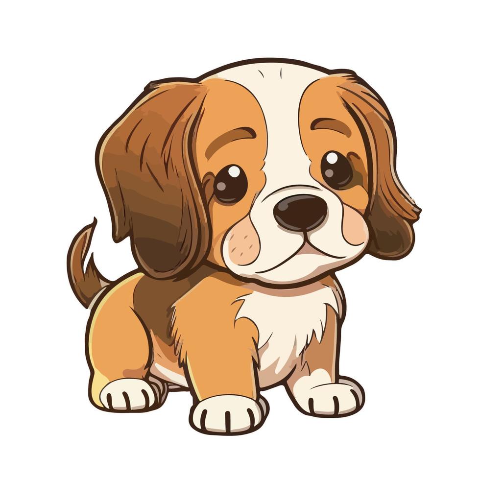 cute dog cartoon style vector