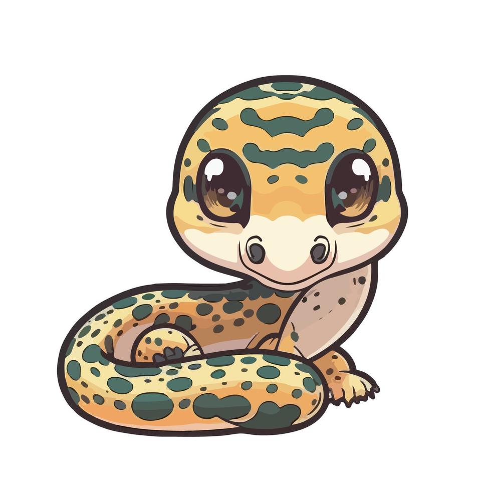 cute anaconda cartoon style vector