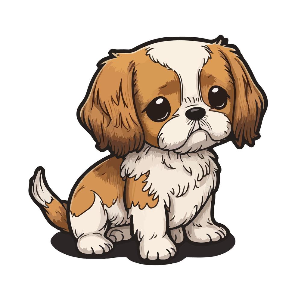 cute puppy cartoon style vector