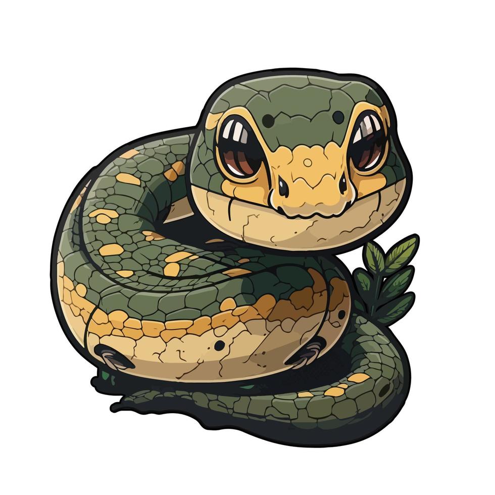 linda anaconda dibujos animados estilo vector