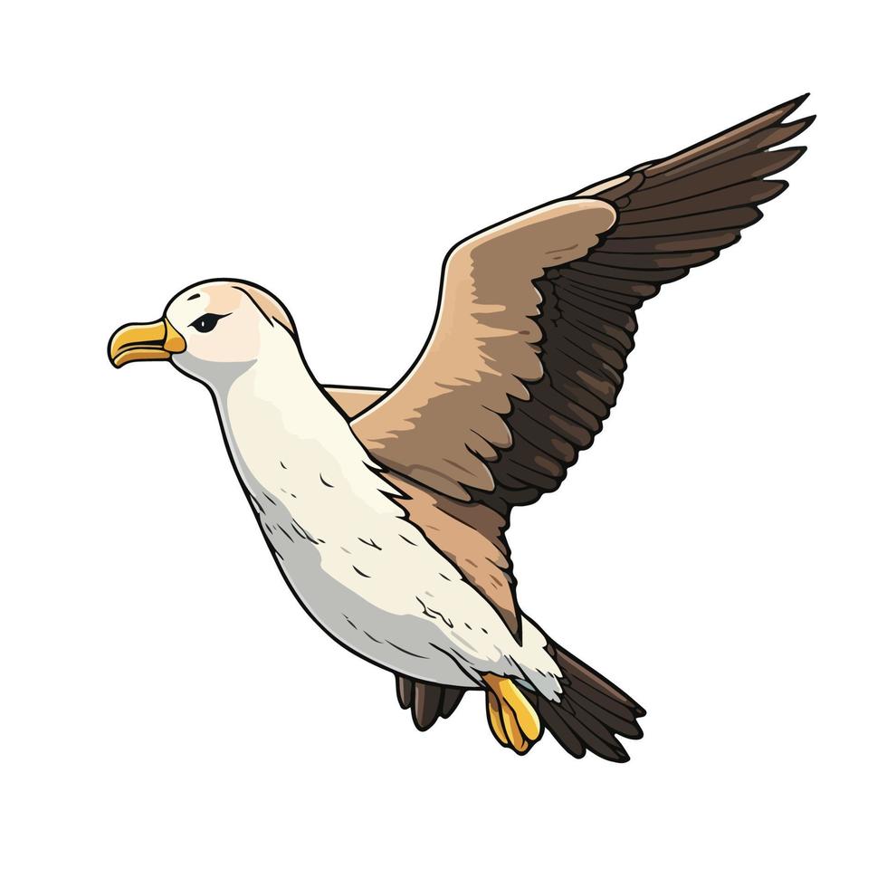 cute albatross cartoon style vector