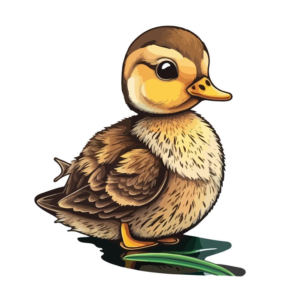 cute duck cartoon style vector