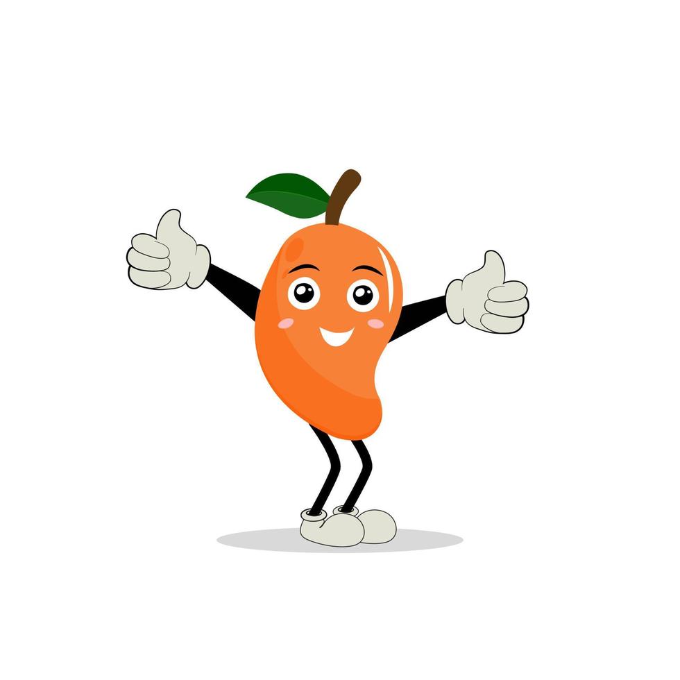 Mango character design. Kawaii mango characters vector illustration of cute cartoon, use them as stickers, patterns, t-shirt designs,fruit logo, all printed media, cartoons, etc