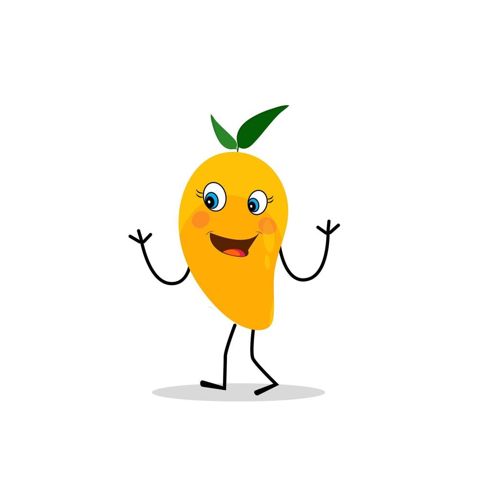 Mango character design. Kawaii mango characters vector illustration of cute cartoon, use them as stickers, patterns, t-shirt designs,fruit logo, all printed media, cartoons, etc