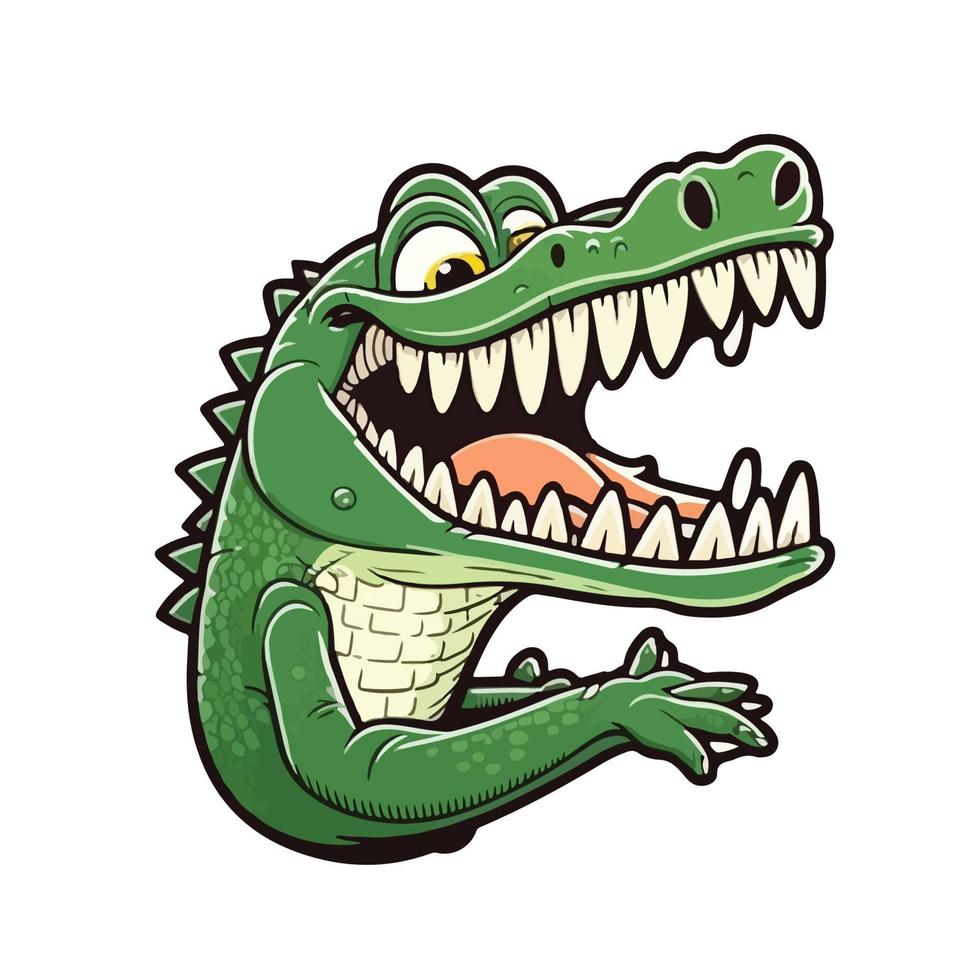 cute crocodile cartoon style vector