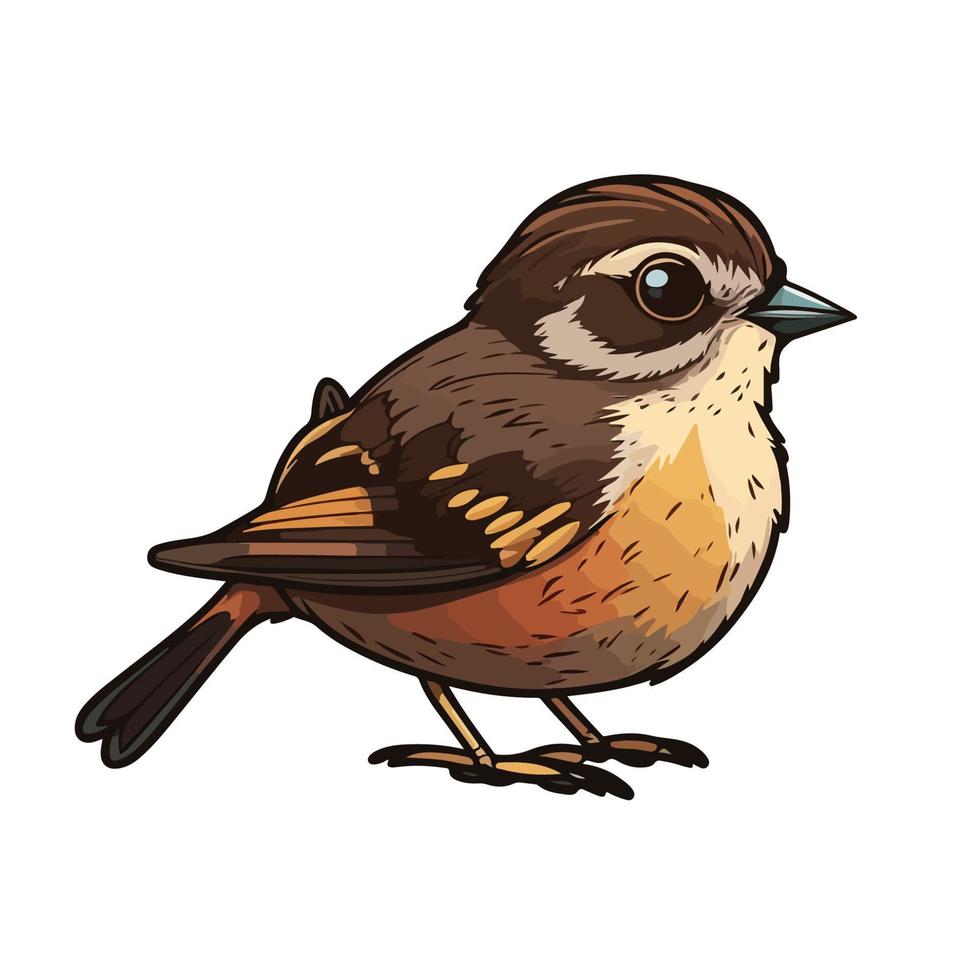 cute sparrow cartoon style vector