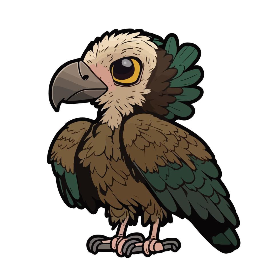 cute vulture cartoon style vector