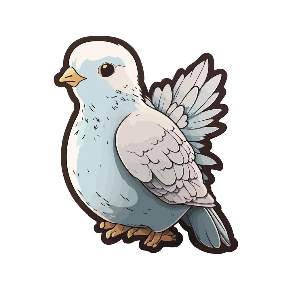 cute dove cartoon style vector
