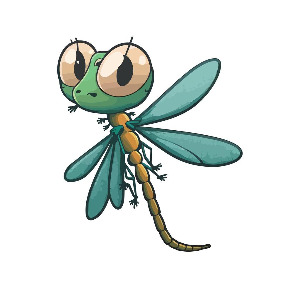 cute dragonfly cartoon style vector