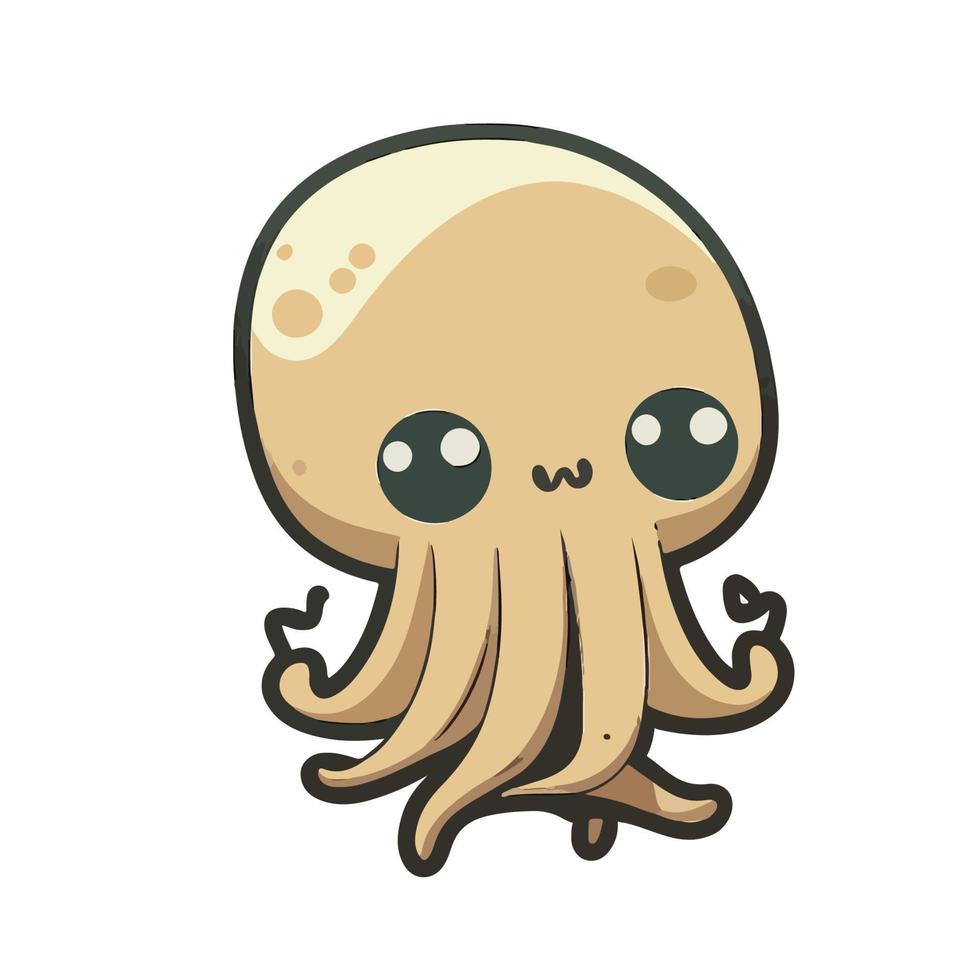 cute squid cartoon style vector