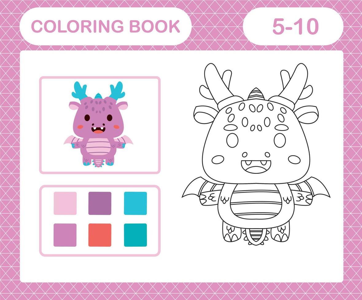 coloring pages cartoon Animal,education game for kids age 5 and 10 Year Old vector