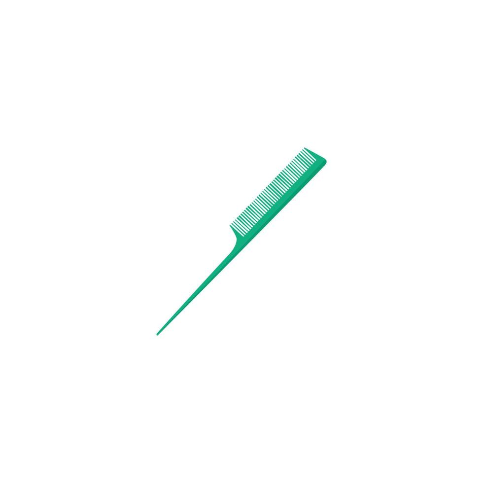Green quill with blue handle on white background. vector