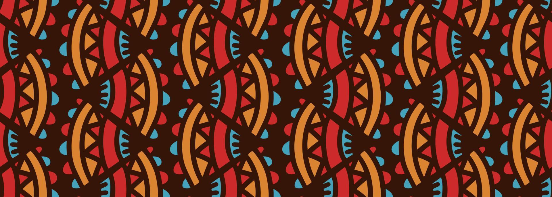 African seamless pattern ethnic, hand drawn geometric tribal graphic. vector