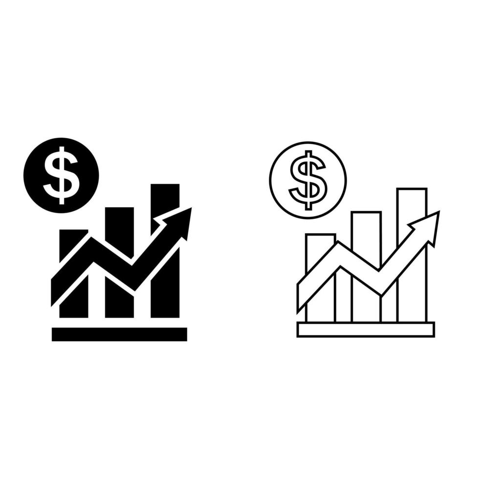 Dollar Rate Increase vector icon. Financial success illustration symbol. Growth rate sign.