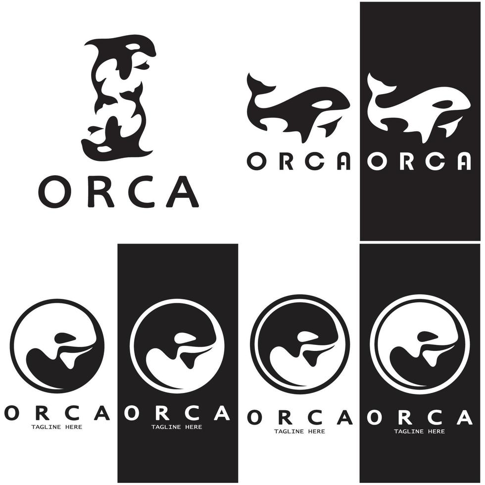 sencillo orca ballena animal ilustración logo creativo diseño, asesino ballena, submarino animal. logo para negocio, identidad y marca,insignia,conservación,ecología concepto, mar animal proteccion,vector vector