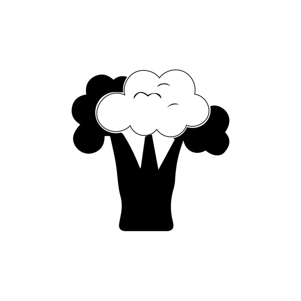 Broccoli icon vector, filled flat sign, solid pictogram isolated on white backround, logo illustration. Broccoli icon cartoon. Vegetable icon, silhouette style. Food icon. vector