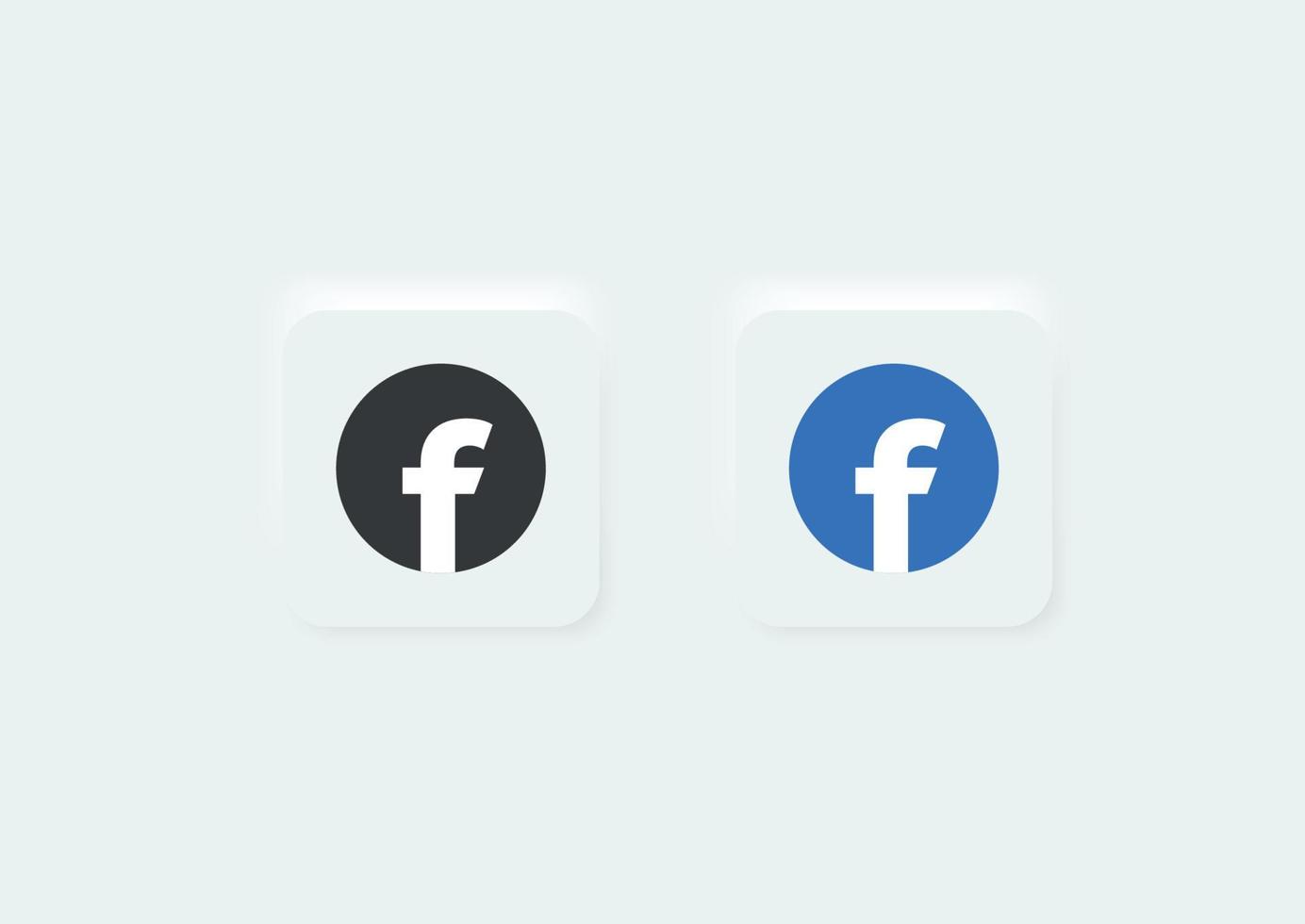 Facebook icono de moda neumorfismo estilo, neumorfo Facebook logo icono vector ilustración