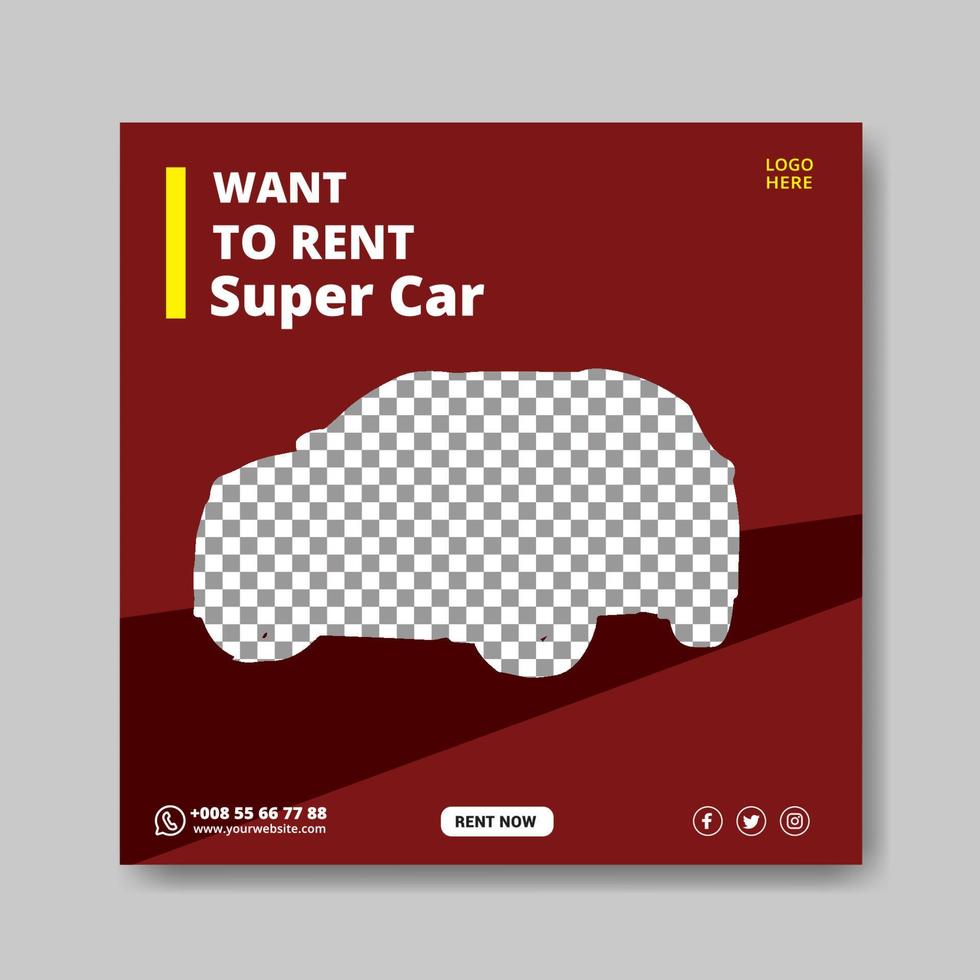 Car rental social media post instagram post template, social media post template vector
