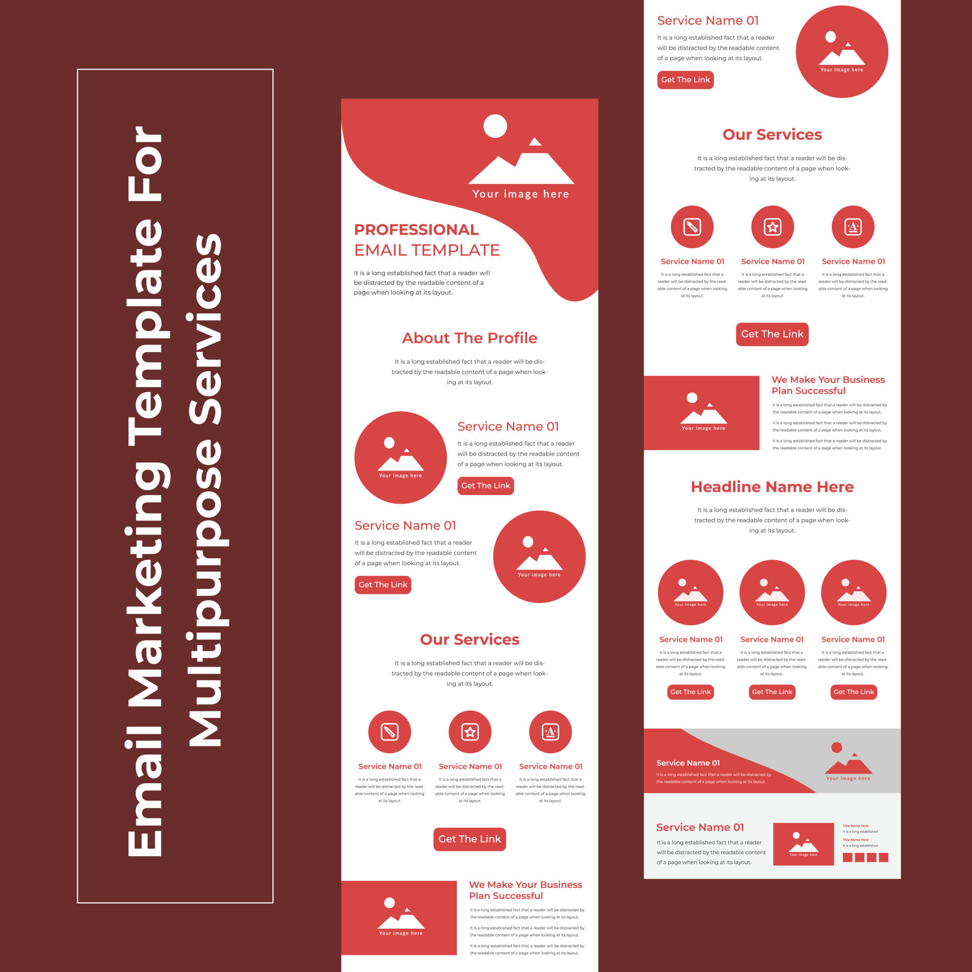 Responsive Email Marketing concept page or one page email Newsletter